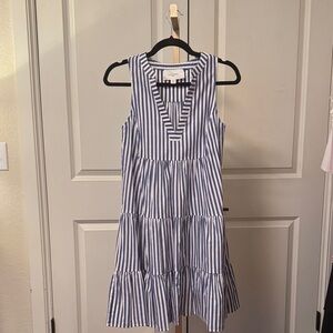 Pomander Place Blue and White Striped Dress